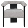 Cara Accent Chair Curve Back Gray Boucle Fabric with Black Wood Legs By Casagear Home BM318989