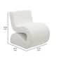 Zea Unique Accent Chair Modern Curved White Boucle Upholstery Metal By Casagear Home BM318990