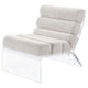 Reta Armless Accent Chair Modern Ivory Boucle Channel Tuft Clear Acrylic By Casagear Home BM318992
