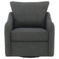 Adia Swivel Glider Chair Gray Boucle Upholstery Cushioned Curved Arms By Casagear Home BM318994