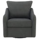 Adia Swivel Glider Chair Gray Boucle Upholstery Cushioned Curved Arms By Casagear Home BM318994