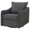 Adia Swivel Glider Chair Gray Boucle Upholstery Cushioned Curved Arms By Casagear Home BM318994