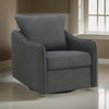 Adia Swivel Glider Chair Gray Boucle Upholstery Cushioned Curved Arms By Casagear Home BM318994