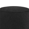 Zia 19 Inch Ottoman Black Faux Sheepskin Upholstery Round Platform Base By Casagear Home BM318998