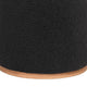 Zia 19 Inch Ottoman Black Faux Sheepskin Upholstery Round Platform Base By Casagear Home BM318998