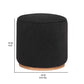 Zia 19 Inch Ottoman Black Faux Sheepskin Upholstery Round Platform Base By Casagear Home BM318998