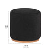 Zia 19 Inch Ottoman Black Faux Sheepskin Upholstery Round Platform Base By Casagear Home BM318998