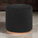 Zia 19 Inch Ottoman Black Faux Sheepskin Upholstery Round Platform Base By Casagear Home BM318998