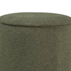 Zia 19 Inch Ottoman Green Faux Sheepskin Upholstery Round Platform Base By Casagear Home BM318999