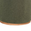 Zia 19 Inch Ottoman Green Faux Sheepskin Upholstery Round Platform Base By Casagear Home BM318999