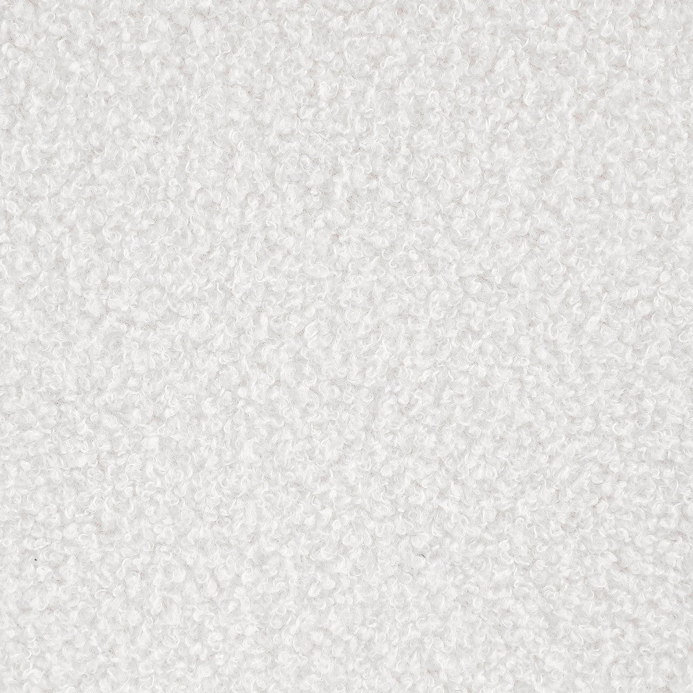 Zia 19 Inch Ottoman White Faux Sheepskin Upholstery Round Platform Base By Casagear Home BM319000