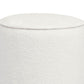 Zia 19 Inch Ottoman White Faux Sheepskin Upholstery Round Platform Base By Casagear Home BM319000