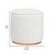Zia 19 Inch Ottoman White Faux Sheepskin Upholstery Round Platform Base By Casagear Home BM319000