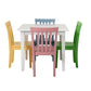 Reyi 5pc Kids Childrens Dining Table and 4 Chair Set Colorful Wood By Casagear Home BM319004