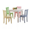 Reyi 5pc Kids Childrens Dining Table and 4 Chair Set Colorful Wood By Casagear Home BM319004