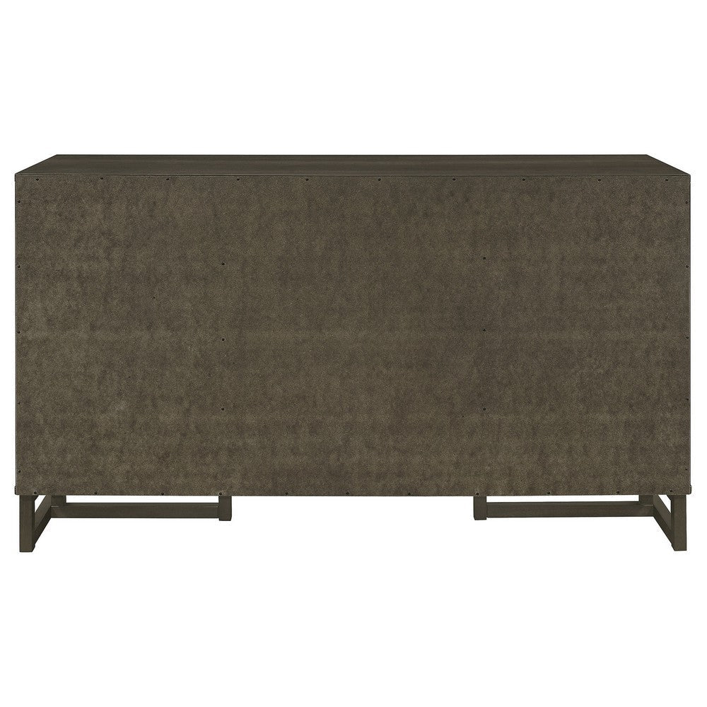 Cora 63 Inch Sideboard Server Cabinet 3 Drawers Shelves Dark Gray By Casagear Home BM319005