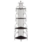 Opya Corner Storage Bookshelf Scrolled Design 4 Tier Shelves Brown Metal By Casagear Home BM319006