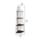 Opya Corner Storage Bookshelf Scrolled Design 4 Tier Shelves Brown Metal By Casagear Home BM319006