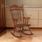 Lyne Rocking Chair Brown Solid Wood Slatted Arrow Back Turned Arms By Casagear Home BM319007