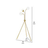 Jyan Accent Floor Lamp 3 Classic Globe Lights Tripod Gold Metal Base By Casagear Home BM319009