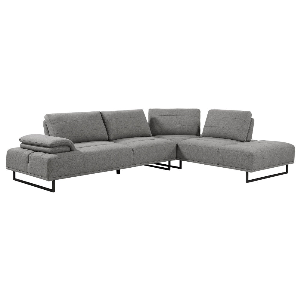 2 Piece L Shaped Sectional Sofa Adjustable Design Back Sled Metal Frame By Casagear Home BM319011