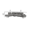 2 Piece L Shaped Sectional Sofa Adjustable Design Back Sled Metal Frame By Casagear Home BM319011