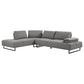 2 Piece L Shaped Sectional Sofa, Adjustable Design Back, Sled Metal Frame By Casagear Home