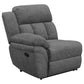 Jak Manual Recliner Sofa 2 Consoles Cushioned Tufted Seats Charcoal Gray By Casagear Home BM319015