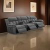 Jak Manual Recliner Sofa, 2 Consoles, Cushioned Tufted Seats, Charcoal Gray By Casagear Home