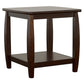 3 Piece Coffee and End Table Set Open Shelves Espresso Brown Solid Wood By Casagear Home BM319017