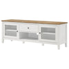 TV Entertainment Console with 2 Media Towers White and Brown Solid Wood By Casagear Home BM319018