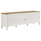 TV Entertainment Console with 2 Media Towers White and Brown Solid Wood By Casagear Home BM319018