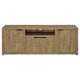 TV Entertainment Console with 2 Media Tower 4 Cabinets Natural Brown Wood By Casagear Home BM319019