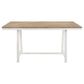 Hoa Counter Height Dining Table 71 Inch Rectangular Brown Top White Base By Casagear Home BM319021