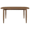 Dora Dining Table 63 Inch Oval Top Tapered Legs Walnut Brown Solid Wood By Casagear Home BM319023