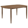 Dora Dining Table, 63 Inch Oval Top, Tapered Legs, Walnut Brown Solid Wood By Casagear Home