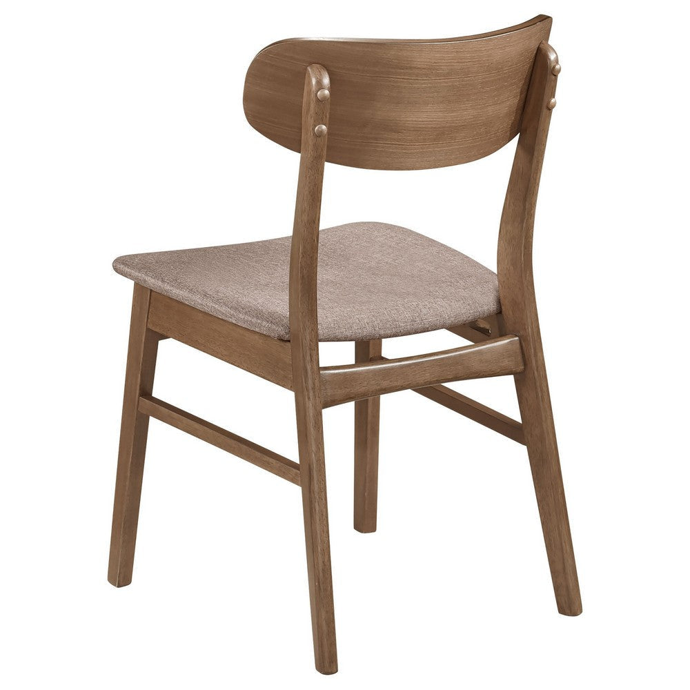 Dora Dining Chair Set of 2 Brown Fabric Walnut Brown Wood 19 Inch By Casagear Home BM319024