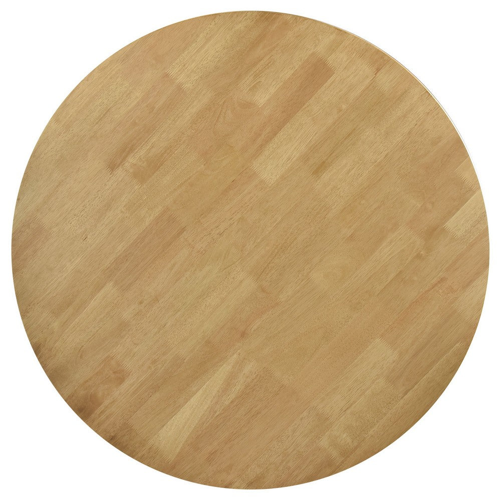 Evans Dining Table, Round Top, Angled Base, Walnut Brown Hardwood, 42 Inch By Casagear Home