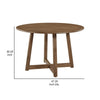 Ellie Dining Table, 47 Inch Round Top, Interlocking Legs, Walnut Brown Wood By Casagear Home