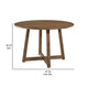 Ellie Dining Table, 47 Inch Round Top, Interlocking Legs, Walnut Brown Wood By Casagear Home