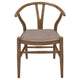 Ellie Dining Chair Set of 2 Y Shape Back Fabric Seats Walnut Brown By Casagear Home BM319028