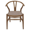 Ellie Dining Chair Set of 2 Y Shape Back Fabric Seats Walnut Brown By Casagear Home BM319028