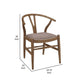 Ellie Dining Chair Set of 2 Y Shape Back Fabric Seats Walnut Brown By Casagear Home BM319028