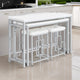 Jackie 4pc Counter Set, 2 Tables, 2 Stools, USB Port, White Faux Leather By Casagear Home