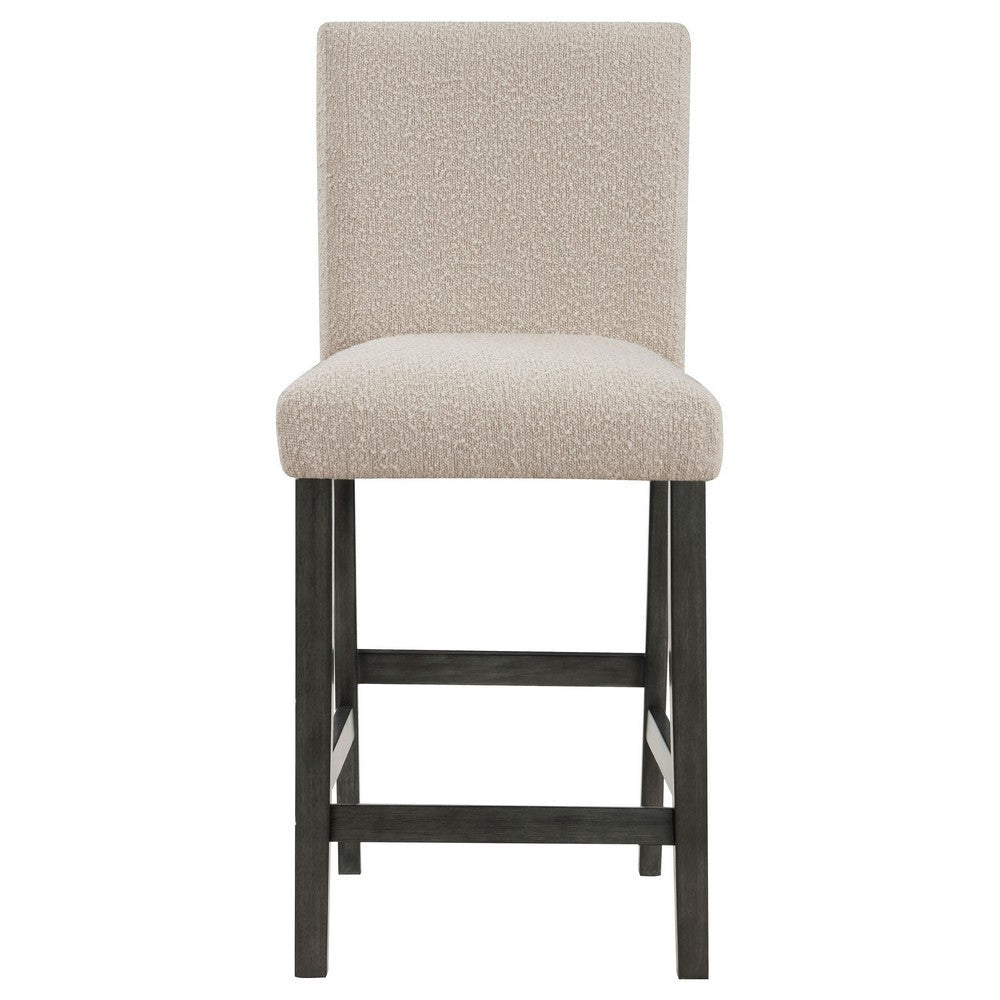 Alora Counter Height Dining Chair Set of 2 Beige Boucle Charcoal Gray By Casagear Home BM319037