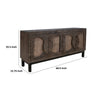 Aose 69 Inch Sideboard Buffet Console 4 Doors Carved Brown Solid Wood By Casagear Home BM319039