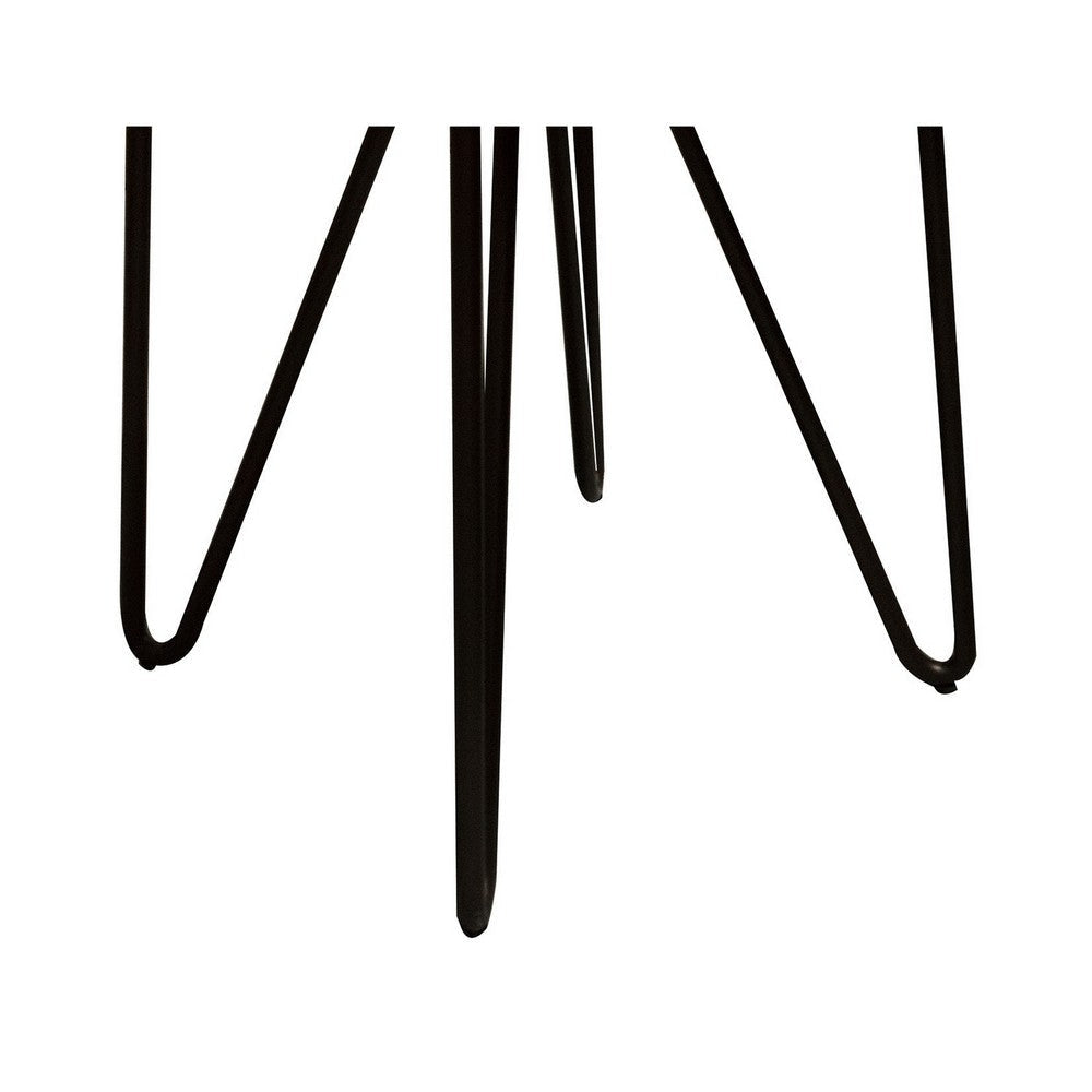 Hito 24in Side End Table Metal Legs Live Edge Brown Solid Parota Wood By Casagear Home BM319042