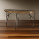 Hito 55in Sofa Table, Black Metal Legs, Live Edge Brown Solid Parota Wood By Casagear Home