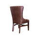 Abi Side Dining Chair Tufted Back Nailhead Trim Brown Faux Leather Wood By Casagear Home BM319046