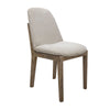 Kohl Dining Side Chair Set of 2, Handcrafted, Beige Upholstered Seat, Brown By Casagear Home